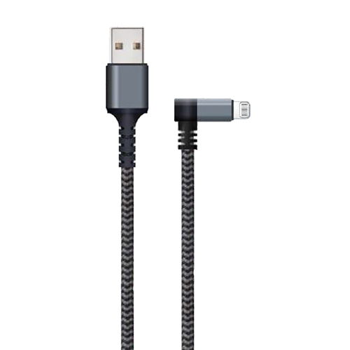 I Phone L Shaped Data Cable - Durable PVC Material, Compatible with Android Devices, Tangle-Free Design, 6-Month Warranty