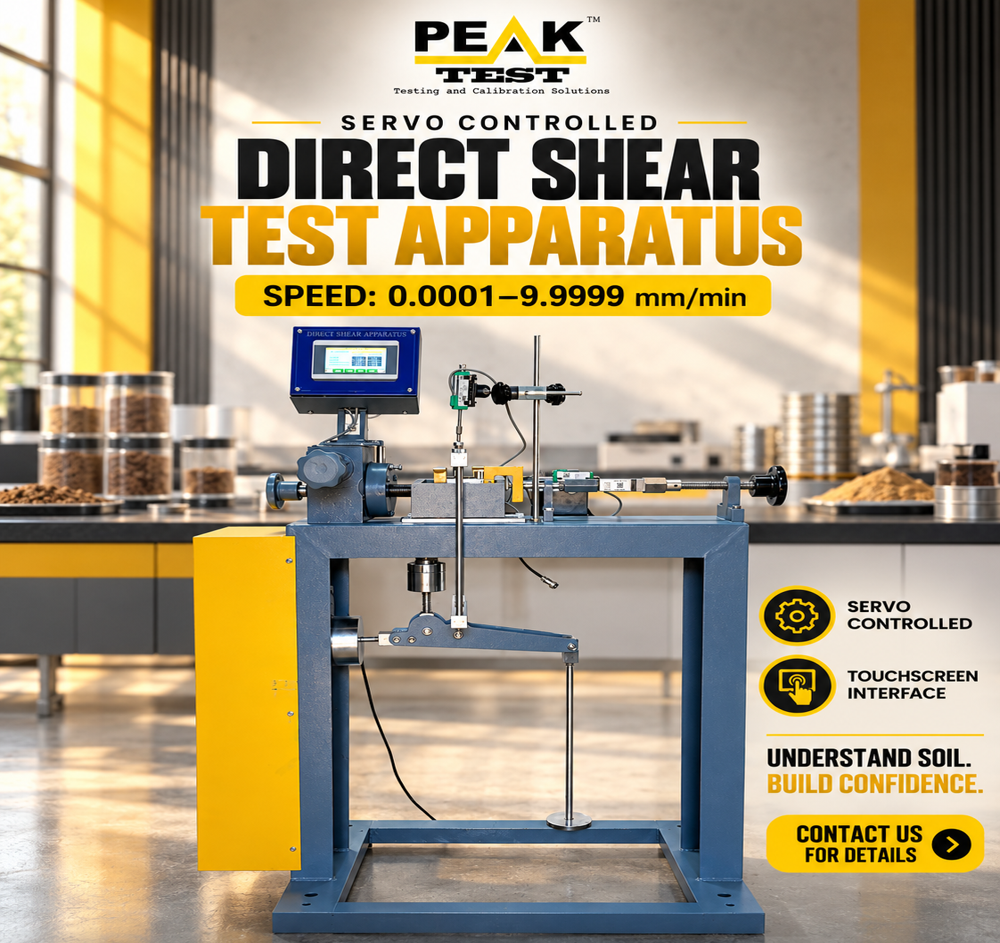 12 Speed Direct Shear Testing Apparatus - Mild Steel, Semi-Automatic Operation | Adjustable Test Speed, Multiple Specimen Testing, Manual Control Mode
