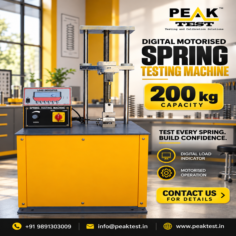 Digital Spring Testing Machine - Mild Steel, Semi-Automatic Operation, Multiple Specimens Testing | Electric Power Supply, Adjustable Test Speed, Manual Control Mode