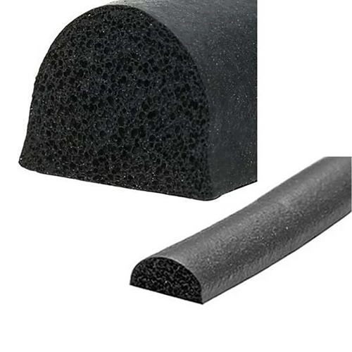 D Type Self Adhesive Rubber Seal - Color: Black