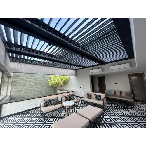 Motorized Louvers Pergola Roofing System - Pattern: Plain