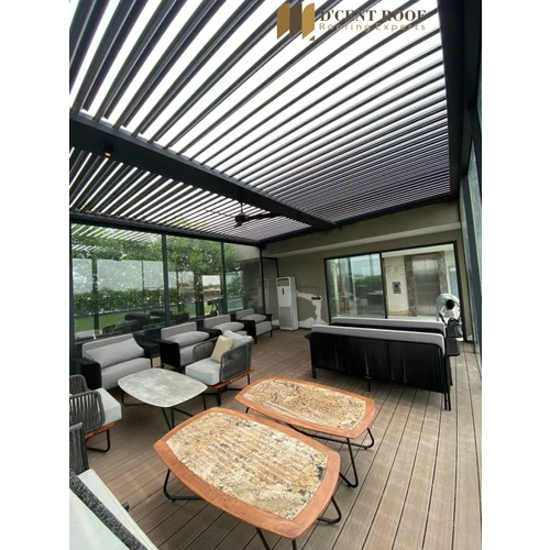 Retractable Tensile Pergola - Coating Type: Powder Coated