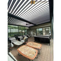 Retractable Tensile Pergola - Durable Aluminum, Waterproof, Sleek Black | Modern Design For Residential & Commercial Spaces