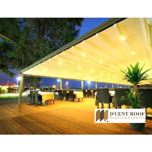 Color Coated Pvc Retractable Fabric Roof - Pattern: Plain