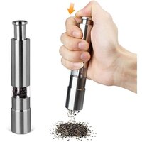 Stainless Steel Thumb Presser Salt and Pepper Grinders