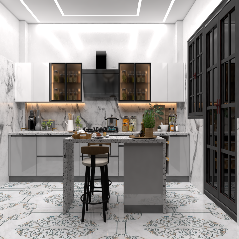 Polished Finish Modular Kitchen Cabinet at INR in Delhi