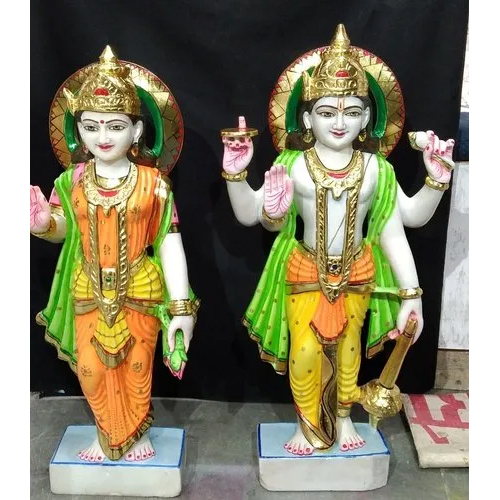 Marble Laxmi Narayan Statue - Height: 2 Foot (Ft)