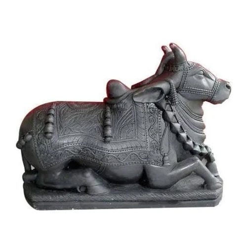 Black Marble Nandi Statue - Finishing: Polishing