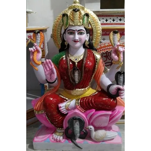 Marble Durga Statue - Finishing: Painting