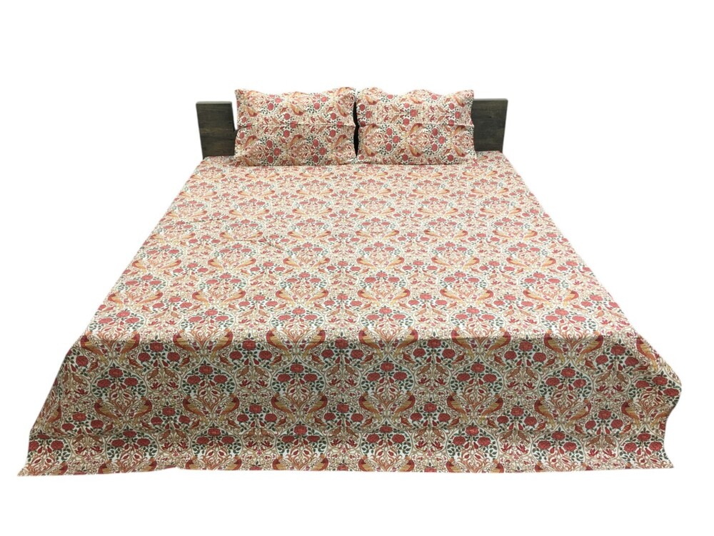 Cotton Screen Printed Queen Size Bedsheet