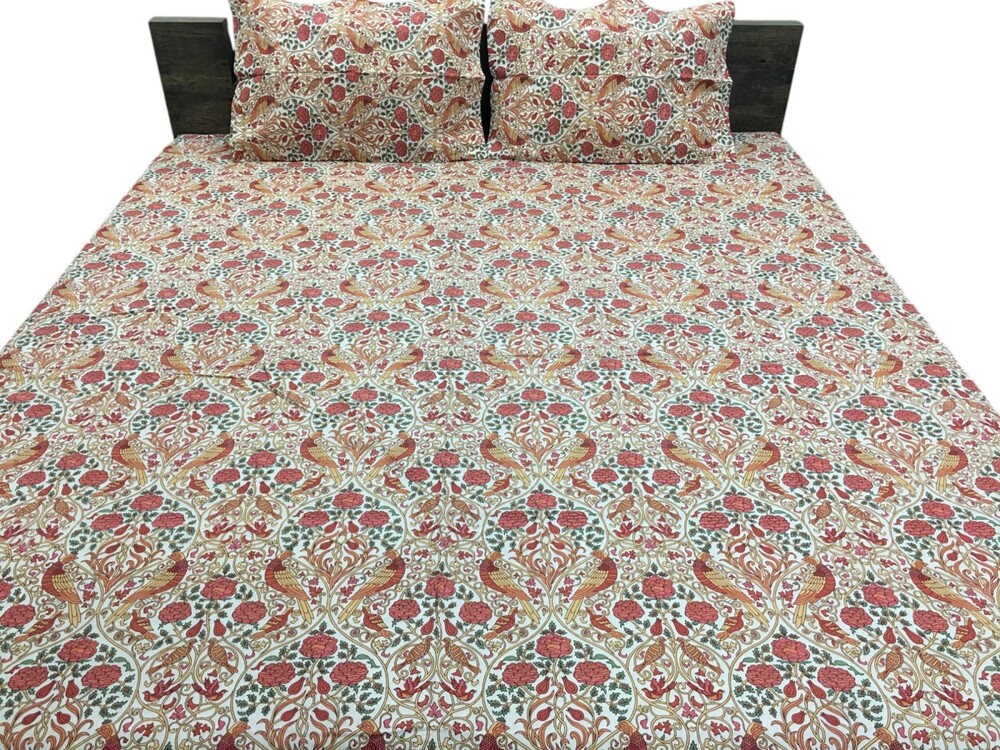 Cotton Screen Printed Queen Size Bedsheet