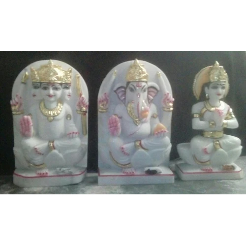 Marble Ganesh Ji Kartik Ji Parwati Ji