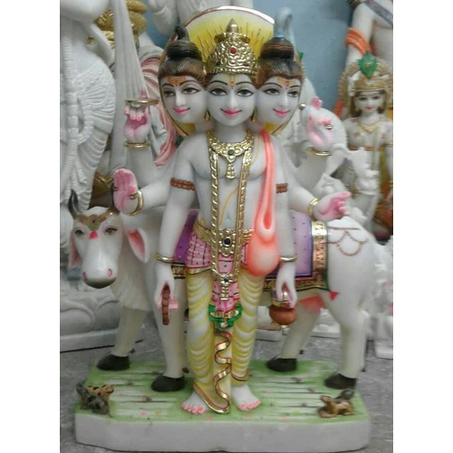 Marble white Dattatreya Statue