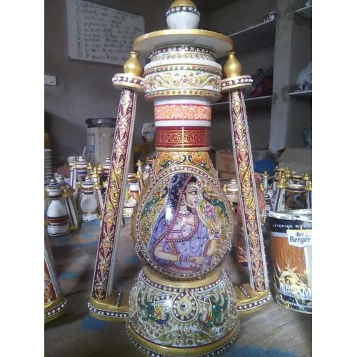 Marble Lantern Lamp - Color: Multi Color