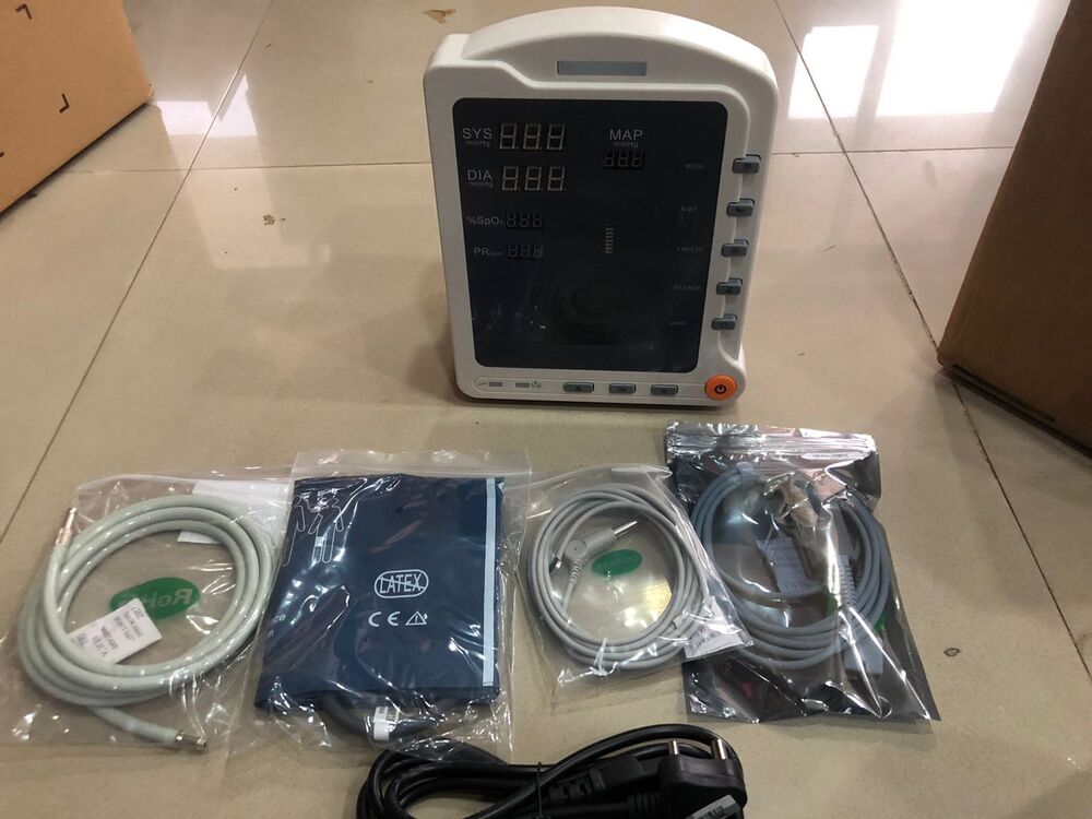 Km5100 Tabletop Pulse Oximeter - 725x530x525 Inch, 5kg Weight | Continuous Monitoring, Large Display, Multi-patient Use, Audiovisual Alarms, Data Storage, Battery Backup