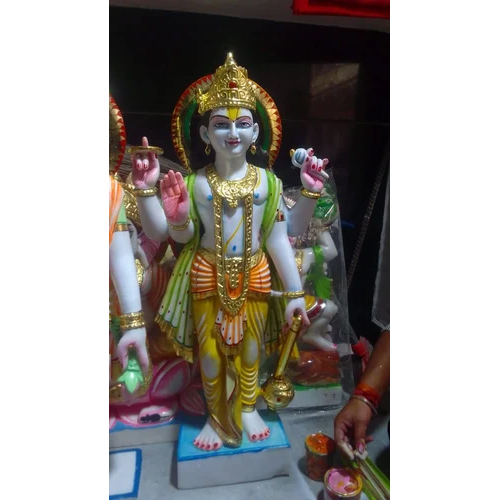 Marble Vishnu Statue - Finishing: Painting