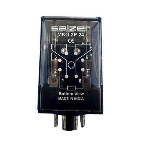 Salzer Power Relay - Miniature Size, Black Color, 12 Volt Rated Voltage | Sealed for Dust and Moisture Protection, General Purpose Terminal