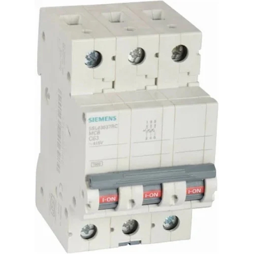 Siemens Plastic 3 Pole Miniature Circuit Breaker - Color: White