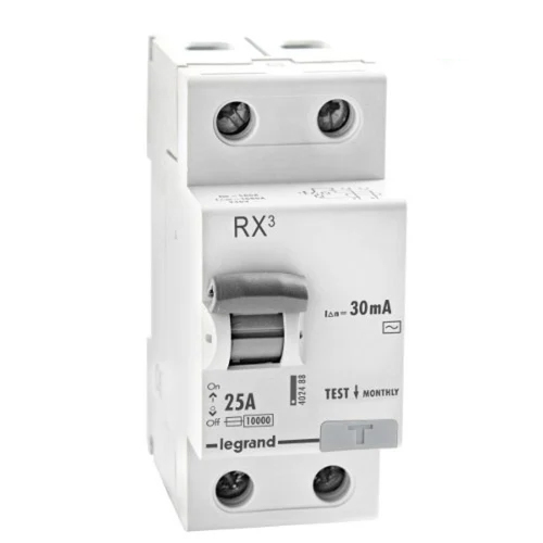 Legrand Rx3 30Ma 25 A Two Pole Residual Current Circuit Breaker - Color: White