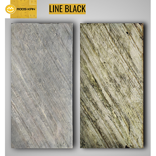 Line Black Translucent Slate Stone Veneer Sheet - Size: 1220X610 Mm