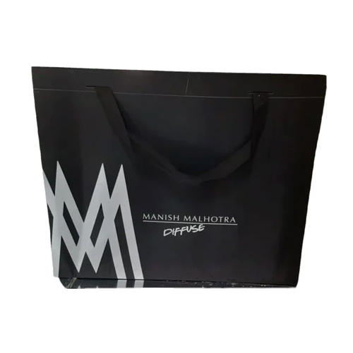 Paper Printed Carry Apparels Bag - Color: Black