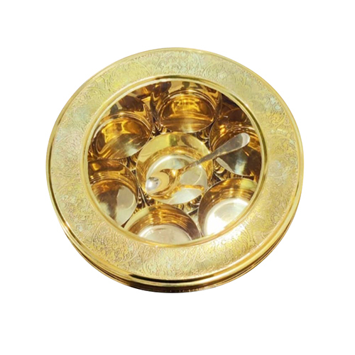 Brass Spice Box With Acrylic Fitted Brass Li