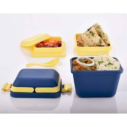 Kinon Plastic Airtight Tiffin Box - Color: Blue