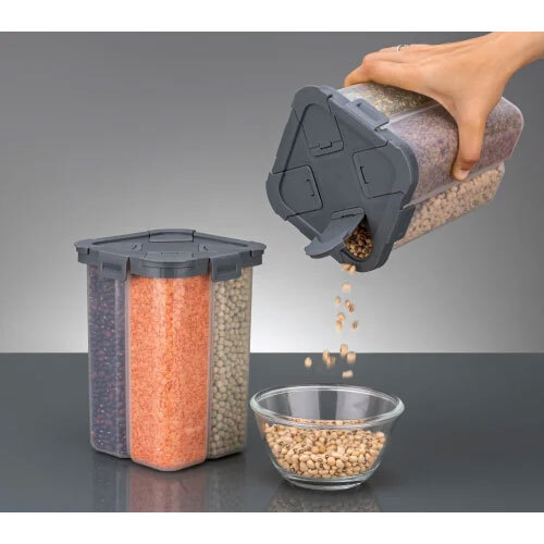 4 Section Creale Pulses Storage Container For Kitchen