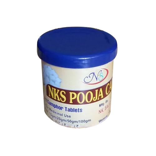 10 GM Camphor Tablet - 30 Pieces, 60% Pure Solid Form | Ideal for Religious Ceremonies, Long-Lasting Burning, Room Temperature Storage