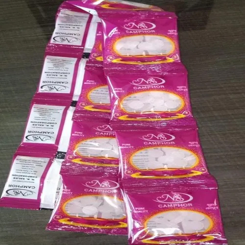 Pure Camphor Tablet - Solid Form, 10-Gram Pouch, Purity 80-99% | Ideal for Religious Rituals, Store at Room Temperature