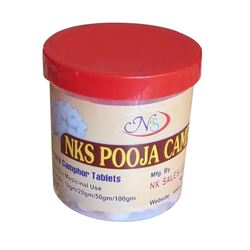 Natural Camphor - 200 Tablets, 50gm Pack Size, 80-88% Purity | Perfect for Religious Use, Easy to Store, Fragrant Aroma for Worship