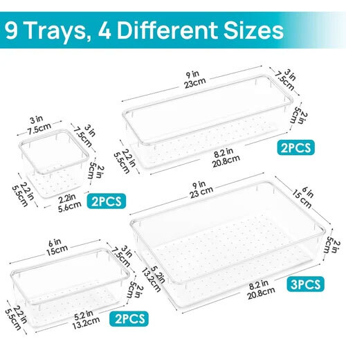 Multi-Purpose Organizer Drawer Set - Color: Transparent