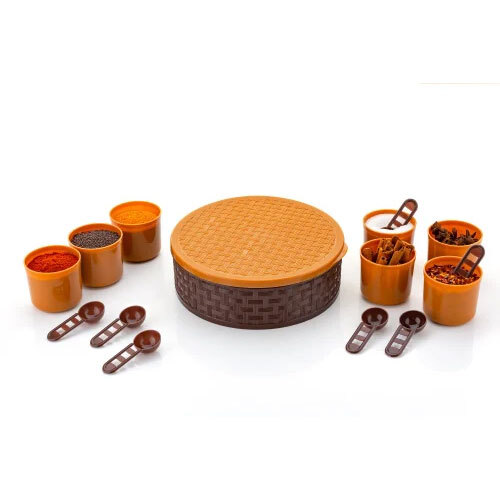 Round Plastic Spice Box Masala Dabba