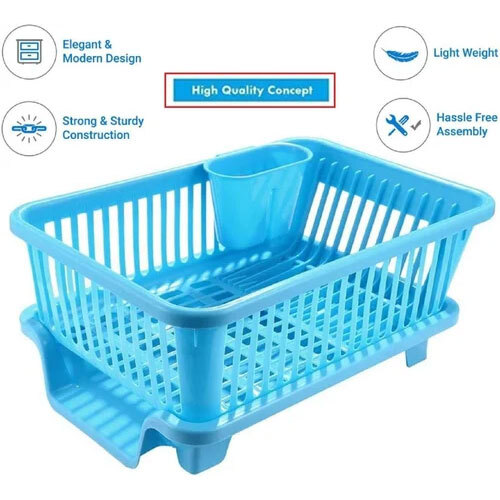 Plastic Dish Drainer - Color: Sky Blue