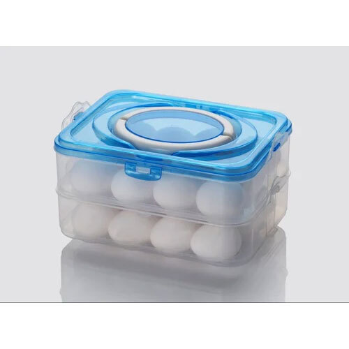 Egg Refrigerator Rectangular Storage Stackable Tray - Color: Transparent