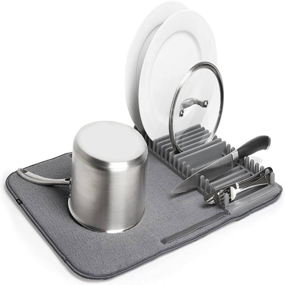 Dish Drying Mat With Spoon Holder