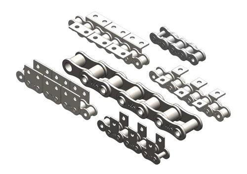 Roller Chain With Attachment In Ss & Ms - Color: Silver