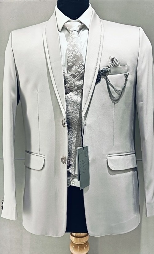 Designer Men'S Suit - Color: White