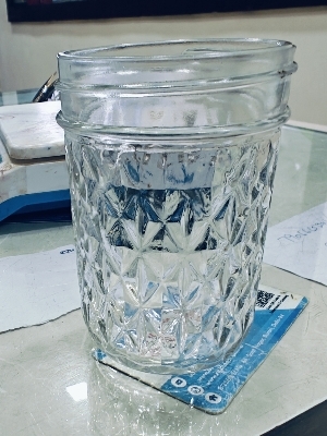 8 Oz Diamond Mason Glass Jar - Color: Transparent