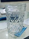 8 Oz Diamond Mason Glass Jar - Color: Transparent