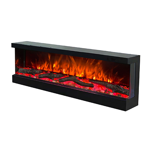 Pcfab60 Premium Amber Bed Crystal Wooden Logs Fireplace - Light Source: Wood