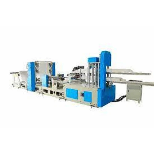 Fully Automatic Four Fould Tissue Paper Napkin Making Machine - Color: White And Blue