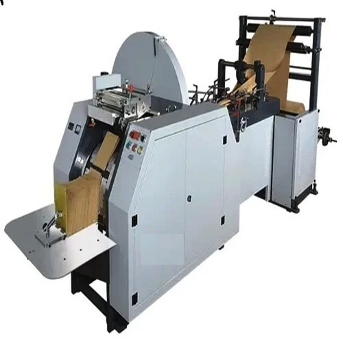 Grocery Type Fully Automatic Paper Bag Making Machines - Color: White