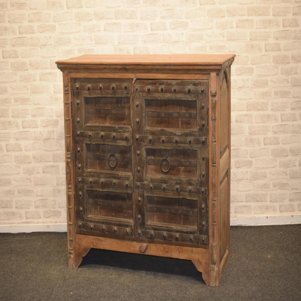 ANTIQUE WOODEN NATURAL CABINET 