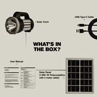 Sun King Portable Rechargeable Solar Torch Pro With Solar Panel