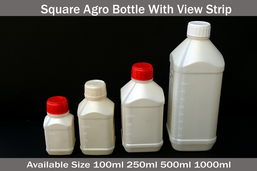 Square Agro Bottle With View Strip - Hardness: Rigid