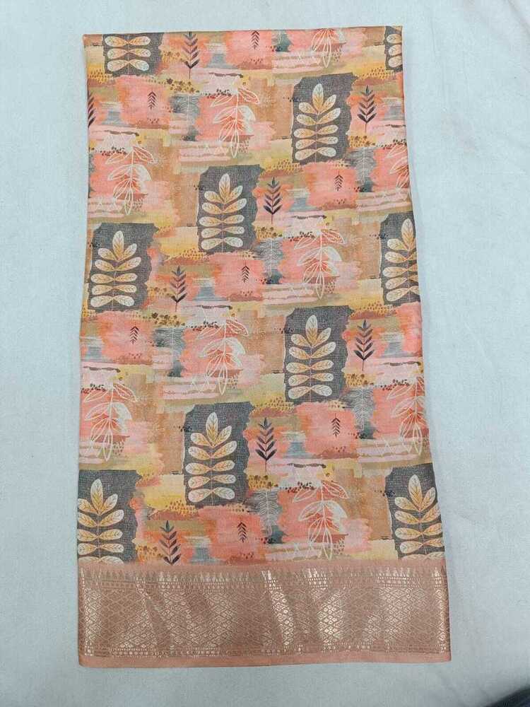 Dola Silk Saree - Silk Fabric Blouse Cut Multicolor Traditional Printed Design | Skin Friendly Washable Ideal For Summer