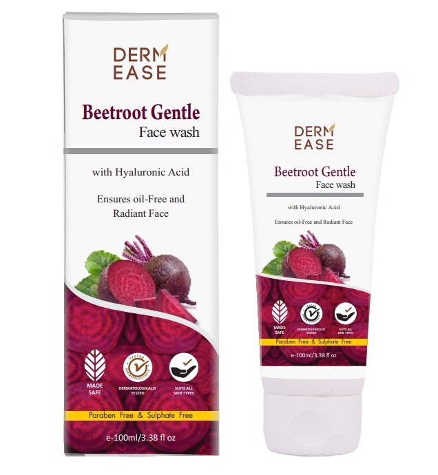 Beetroot Gentle Face Wash - Cream, Herbal Formula For All Skin Types | Deep Hydration With Hyaluronic Acid, Radiant Skin With Beetroot & Mulberry Extracts
