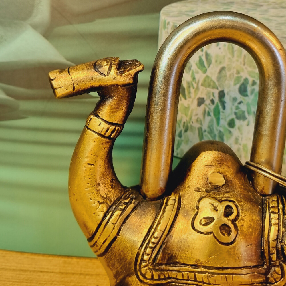 Aakrati Pad Lock In Camel Shape Full Functional With 2 Keys - Gym Lock, Combination Locks For Gates, Toolbox, Luggage, Cabinet, Bicycle, School, Home, Office