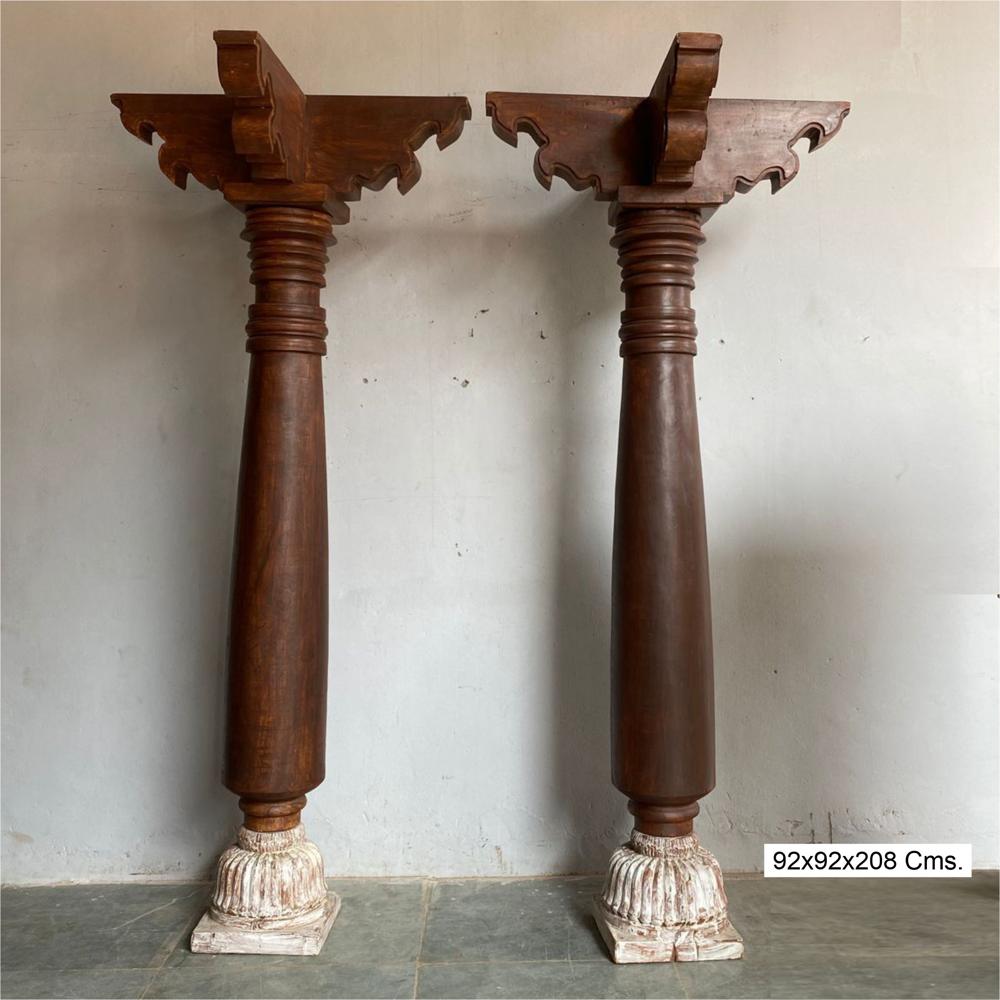 ANTIQUE WOODEN PILLER 